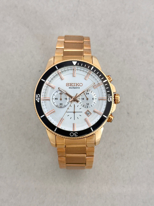 ساعت مچی مردانه سیکو 3123G شرکتی سه موتور فعال کرنوگراف موتور ژاپن تقویم روزشمار لوکس مردانه رولکس شیک