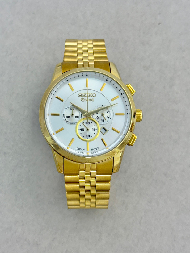 ساعت مچی مردانه سیکو 1008 شرکتی سه موتور فعال کرنوگراف موتور ژاپن استیل ضدحساسیت شیک مردانه رولکس شیک