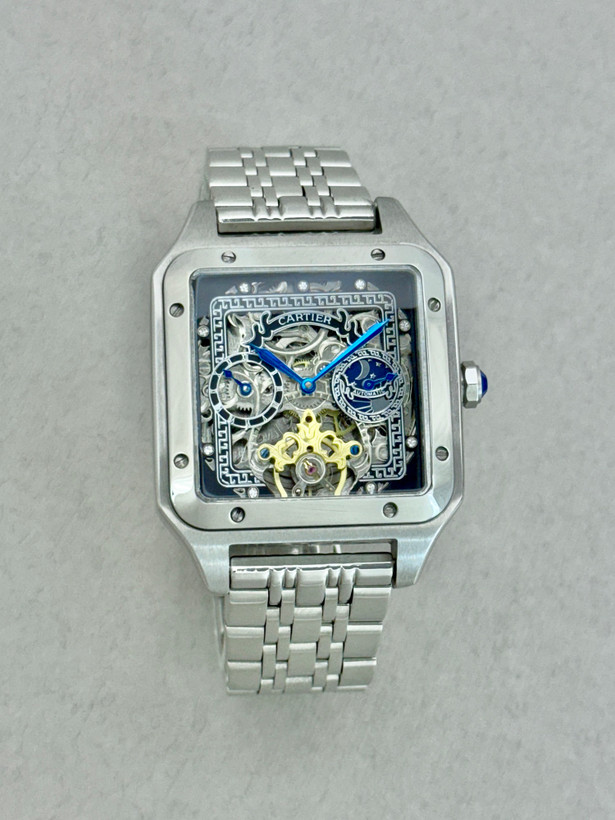 قیمت و خرید انلاین ساعت کارتیر مردانه مدل مربع اتومات کوکی بدون نیاز به باطری